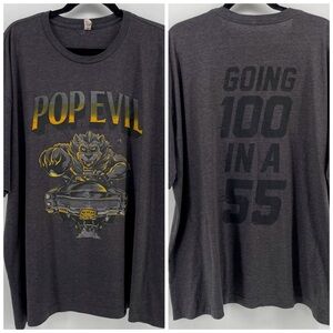 Pop Evil Band T-Shirt Gray Going 11 In A 55 Cotton Blend 2XL